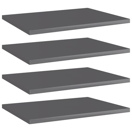vidaXL - Wandschappen - 4 - st - 40x30x1,5 - cm - spaanplaat - hoogglans - grijs