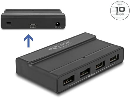 Delock External USB 3.2 Hub 4 Port with 10 Gbps