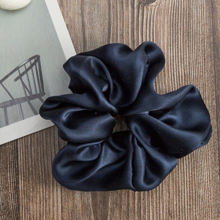 Premium Zijde Scrunchie - Silk Haarelastiek - Zwart