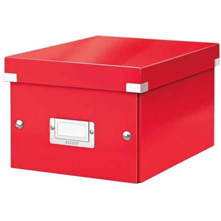 Leitz WOW Click & Store Kleine Opbergdoos - 84% Gerecycled Karton - 22 x 28.2 cm (BxHxD) - Voor A5-Formaten - Rood