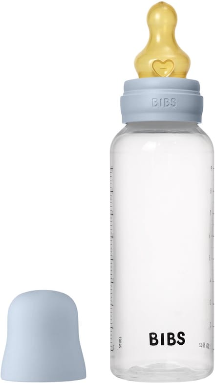 Bibs Fles - Medium Flow - 270 ml - Latex - Baby Blue