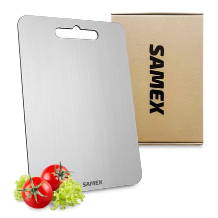 Samex® Snijplank - Titanium Gestabiliseerd Roestvrij Staal - Snijplank - 36x25cm - Vaatwasserbestendig - Cutting Board - Chopping Board - Antibacterieel