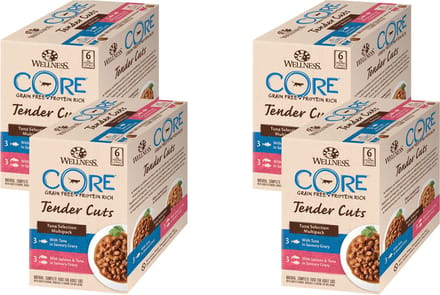 Wellness Core Tender Cuts Tuna Selection - Kattenvoer - 4 x Tonijn 6x85 g