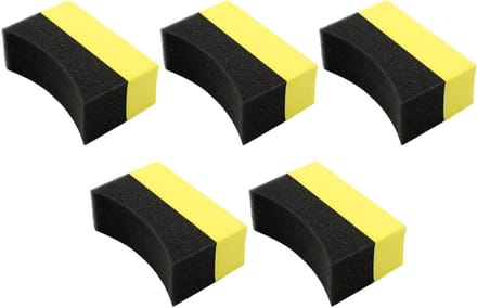Polijsten Spons Pads - Wax Applicator - Auto Reinigen - Gebogen Schuim Ontwerp - 5 Stuks - Zwart