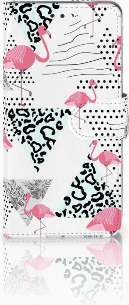 Nokia 3.1 (2018) Telefoonhoesje met Pasjes Flamingo Triangle
