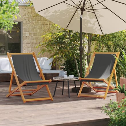 vidaXL - Opklapbare - stoelen, - 2 - stuks, - grijze - stof