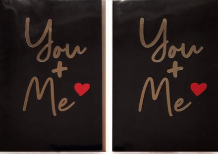 2 Luxe Valentijns Wenskaarten - You + Me - 12 x 17 cm