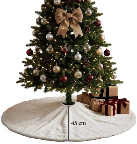 Feeric lights & Christmas Kerstboomrok - wit - 90 cm diameter - polyester - kerstversiering