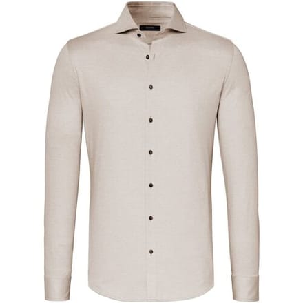 Desoto Luxury Overhemd Uni Luxury Cotton Licht Bruin / male