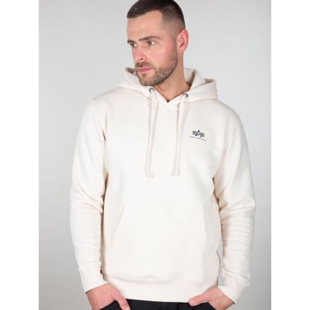 Alpha Industries Basis Hoody Klein Logo Jet Stream Wit
