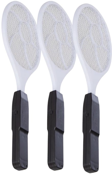 Atmosphera Elektrische vliegenmepper - 3x - wit - op batterijen - L44 cm
