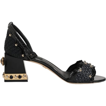 Dolce & Gabbana Zwarte Studded Enkellaars Sandalen Schoenen
