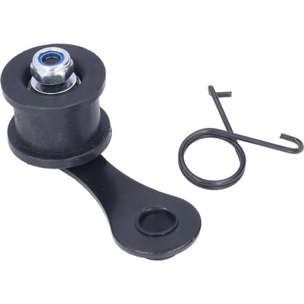 Motorfietskettingrolspanner met veer voor straat, dirt, pit, ATV, quad, scooter black