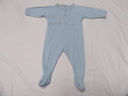 petit bateau , pyjama , bleek blauw , katoen , kuikens , 6 maand 67