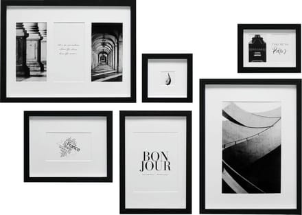 Deknudt Frames Fotowand - 6 zwarte fotokaders - S46YK2 WALL