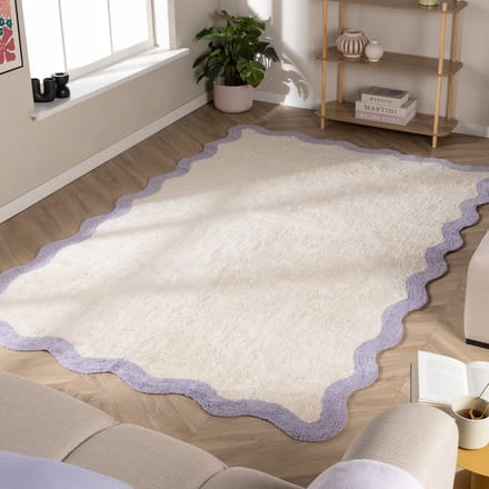 Fraai Wasbaar vloerkleed - Hazy Lila/Creme - 80x150cm