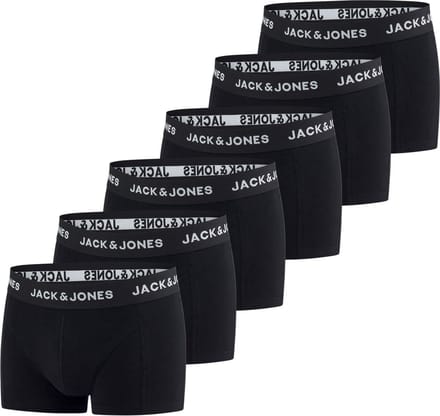 Jack & Jones Heren Boxershorts 6 Pack Basic Trunks Veelkleurig M Katoenen Ondergoed Onderbroeken