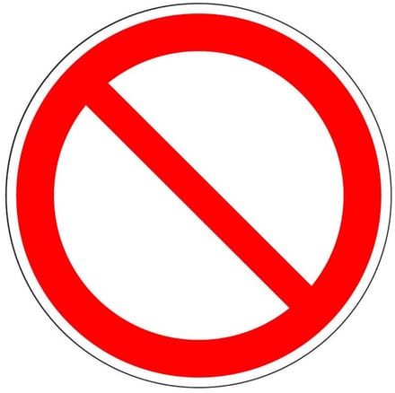 Algemeen verbodsbord - kunststof - P001 100 mm