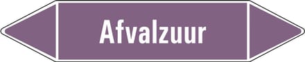 Afvalzuur leidingmarkering op vel - basen 126 x 26 mm - 5 per vel
