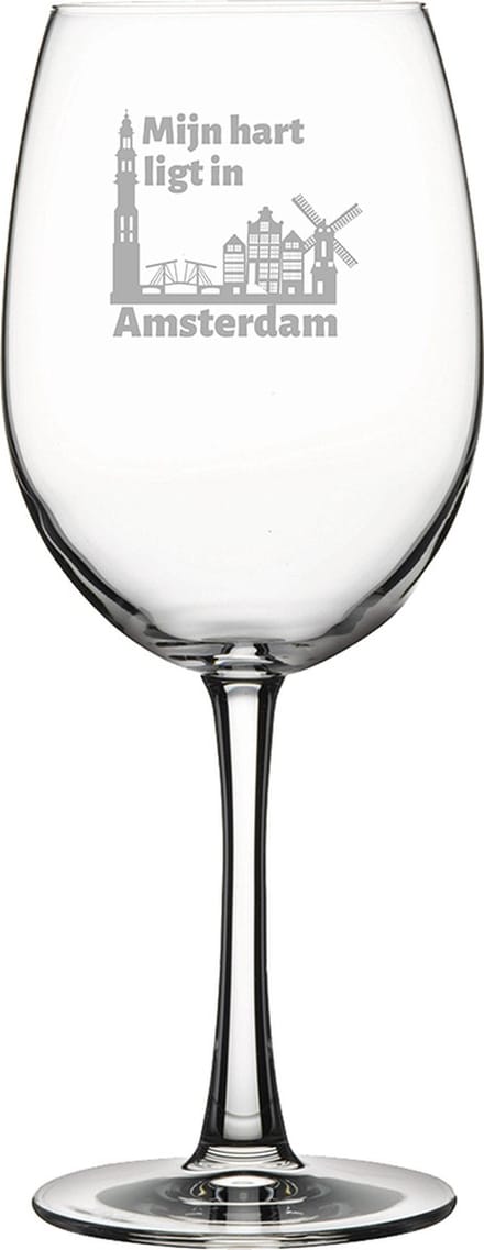Gegraveerde Rode wijnglas 46cl Amsterdam