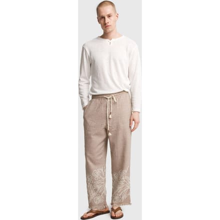Heren Katoenen Geborduurde Gebreide Wijde Pantalon