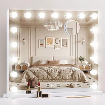 Verlichte make-upspiegel met dimbare LED-lampen en 3 kleurmodi