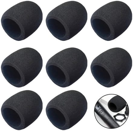 Dailygoods- Windscherm Microfoon - 8 Stuks - Schuimrubberen Afdekking - Herbruikbaar - Wasbaar - Geluidsfilter - Microfoonhoes