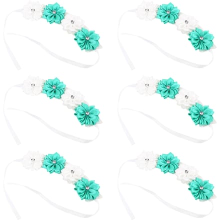 6 Stuks Mooie Bruid Bruidsmeisjes Simulatie Lint Polsbloem Bruiloft Decoratie blue