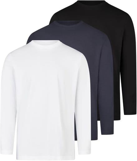RAGMAN Heren longsleeve 3 pack Basic