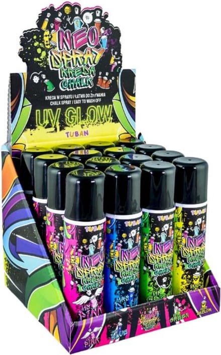 Tuban krijtspray roze - Neo Chalk Spray 150 ml voor kinderen.