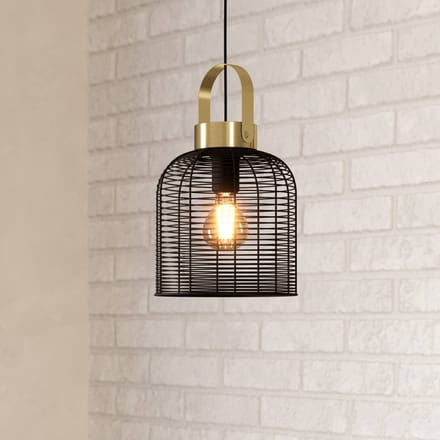 EGLO Roundham Hanglamp - E27 - Ø 22 cm - Zwart|Goud - Staal