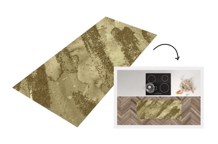 Keukenloper - Loper keuken - Gold - Glitter - Structuur - 120x50 cm - Keukenloper vinyl