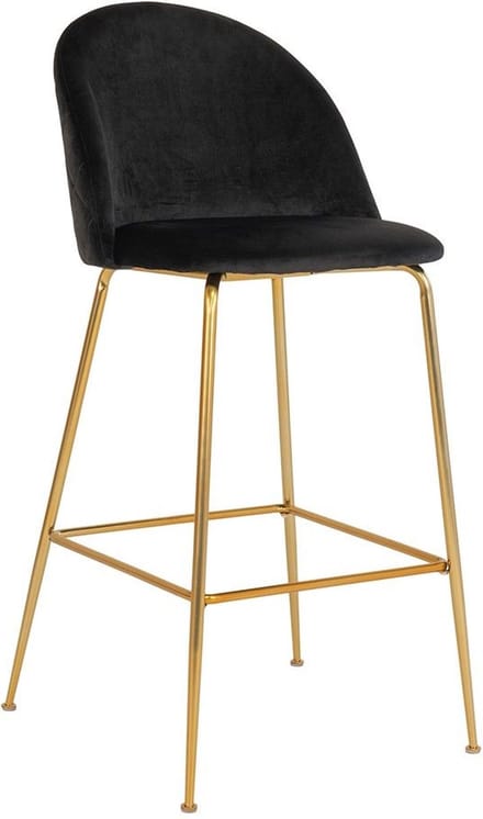 Sedero Barkruk Vidin - Zwart - Messing look poten
