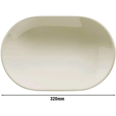 GGM Gastro (12 Stück) TEOS - Platte/Dönerteller - oval - Länge: 320mm - Creme Crème