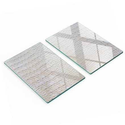 Glazen snijplanken met krokodillenprint, 2x40x52 cm