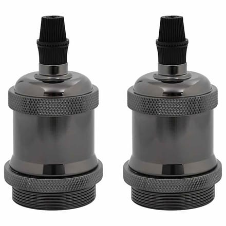 vidaXL Lamphouders 2 st glanzend zwart E27