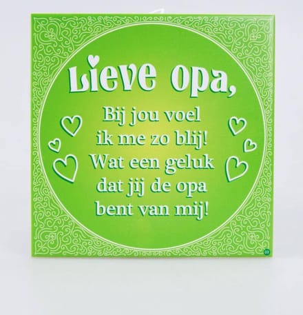 Paperdreams Slogan tegel - lieve opa