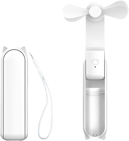 Mini handventilator - Draagbare miniventilator - USB-ventilator - opvouwbaar - drie snelheden - verborgen zachte bladen - 270° vrije verstelling - wit