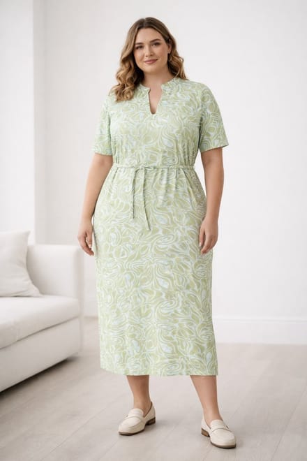 YEST CURVE Hamida Essential - Botanic Green/Multi - maat X-0(44)