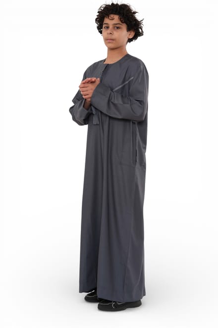 Kinderen jongens Eid grijze Marokkaanse Thobe gewaad Djellaba Ramadan Eid Jubba- K-HM10