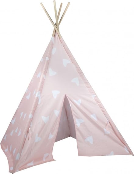 Eddy Toys - Tipi Tent - Mini Speelhuisje - Roze & Wit - 1 stuk