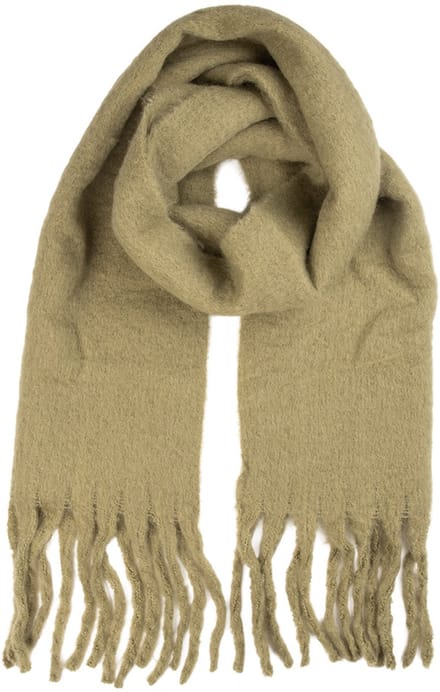 Clayre & Eef Wintersjaal Dames 40x190 cm Groen Textiel