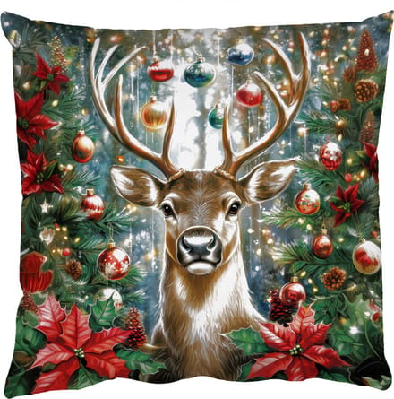 Sierkussens - Kussentjes Woonkamer - 45x45 cm - Kerstfeest - Dennenbos - Rood