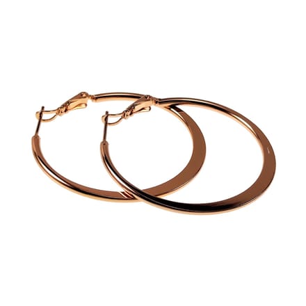∅40mm Oorbellen Dames - Rosé Gold Plating - Oorringen Platte -Design