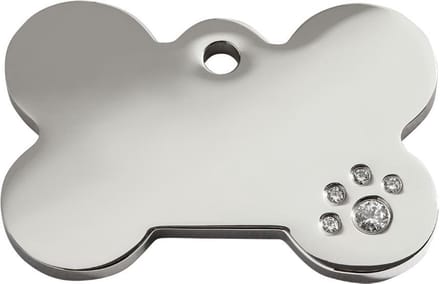 Red Dingo Hondenpenning - maat M - bot met Swarovski - 3,8 cm x 2,55 cm