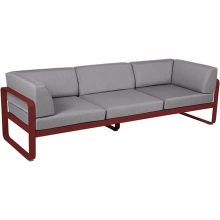 Fermob BELLEVIE club sofa 3 zits - 43 chili mat - 79 Flanelgrijs