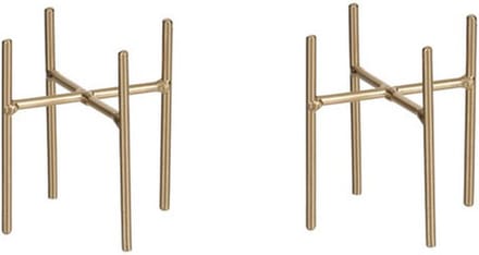 Mica Decorations - 2x - bloempot plantenpot standaard / verhoger - goud - B8.5 x H9 cm - metaal