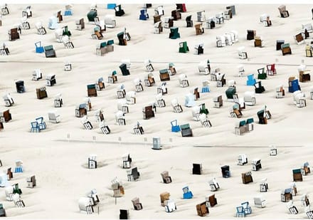 Fotobehang Beach chair - 4 delig - 368 x 254 cm - Multi