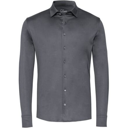 Desoto Luxury Overhemd Uni Solid Color Two-Ply Cotton Luxury Collar Donker Grijs / male