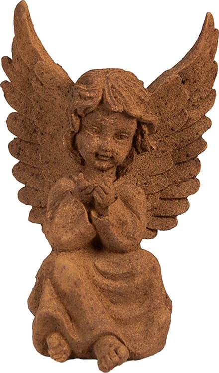 Clayre & Eef Decoratie Beeld Engel 15 cm Bruin Polyresin